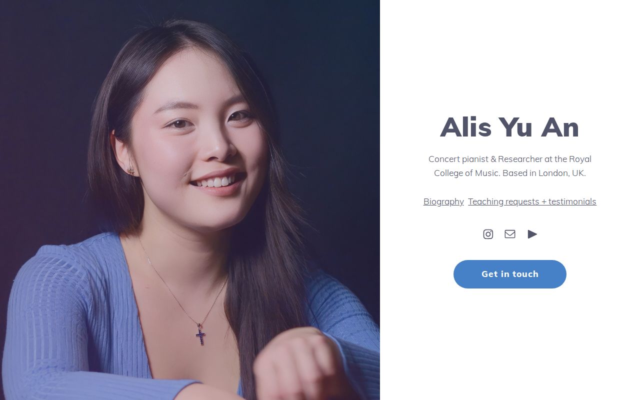 Alis Yu An, Pianist